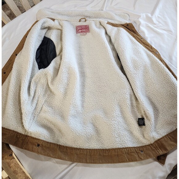Trademark Brooklyn Cloth Sherpa Lined Corduroy Jacket Men Sz LG Tobacco *read* - Picture 5 of 14